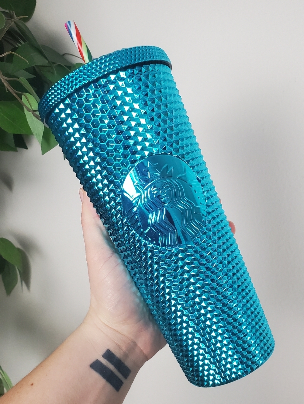 Starbucks Blue Chromatic Studded 2023 Venti 24oz Summer Bling *read*